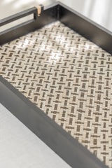 Black Rattan Serving Tray