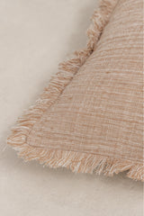 detail of the bespoke cushion cover desa with fringes