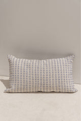rectangle cushion cover java with a blue flower pattern