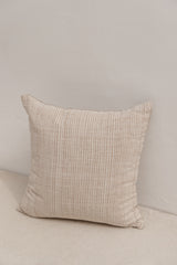 handmade cushion cover from Indonesia. natural colours and beige stripes.