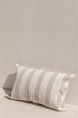 oversized rectangle cushion cover with green and blue stripes