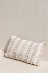 striped oversize cushion cover kompass with olive green stripes