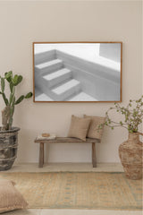 black and white bali poster of minimalistic pool stairs