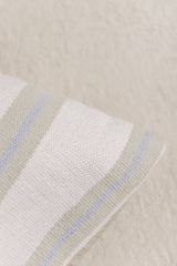 handmade cushion from indonesia with blue and green stripes