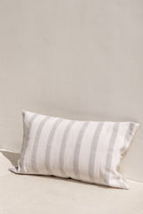 blue stripes outdoor cushion. oversized cushion handmade in bali.