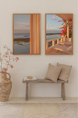 sunset wall art with two bali posters by the ocean