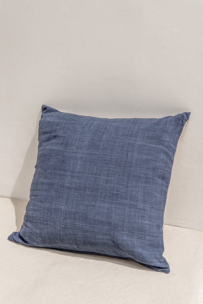 front view on biru blue cushion cover