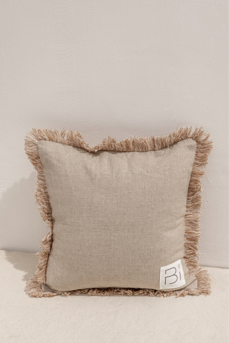 fringe cushion cover, handmade in indonesia.