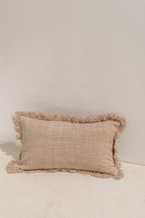 rectangle cushion cover in natural colour, handmade in indonesia