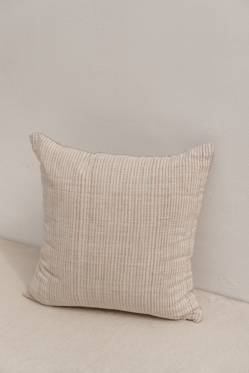 handmade cushion cover from Indonesia. natural colours and beige stripes. 