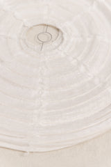 white oval linen shade flat, ready for shipping