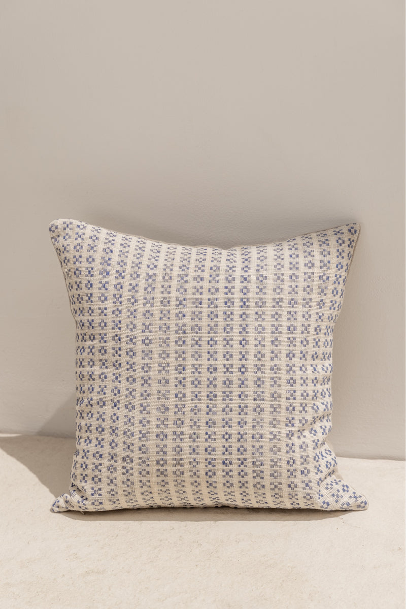 hand made cushion cover java with blue flower pattern