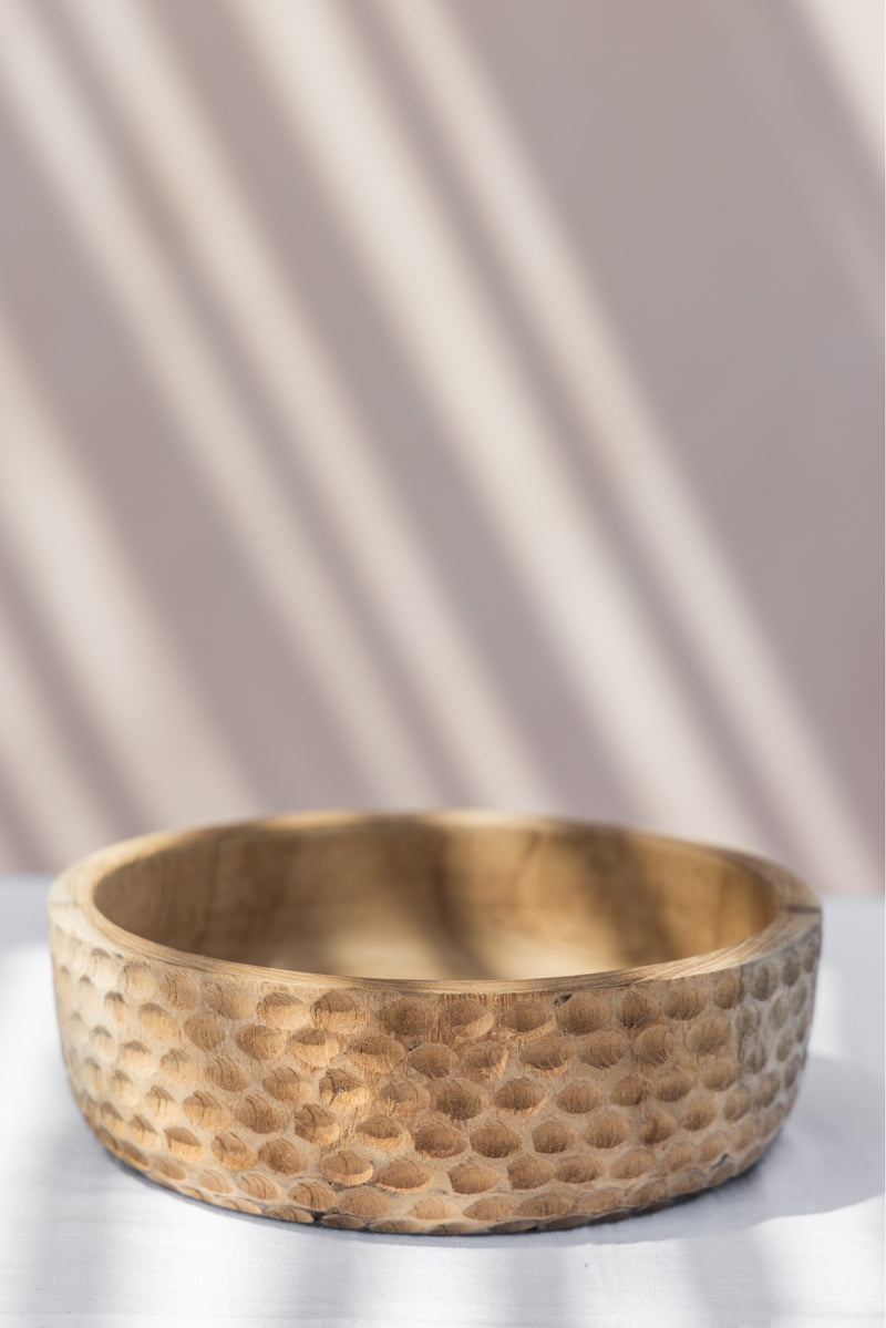 Honeycomb Wooden Bowl