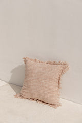 desa dua cushion cover with red/brown fringes