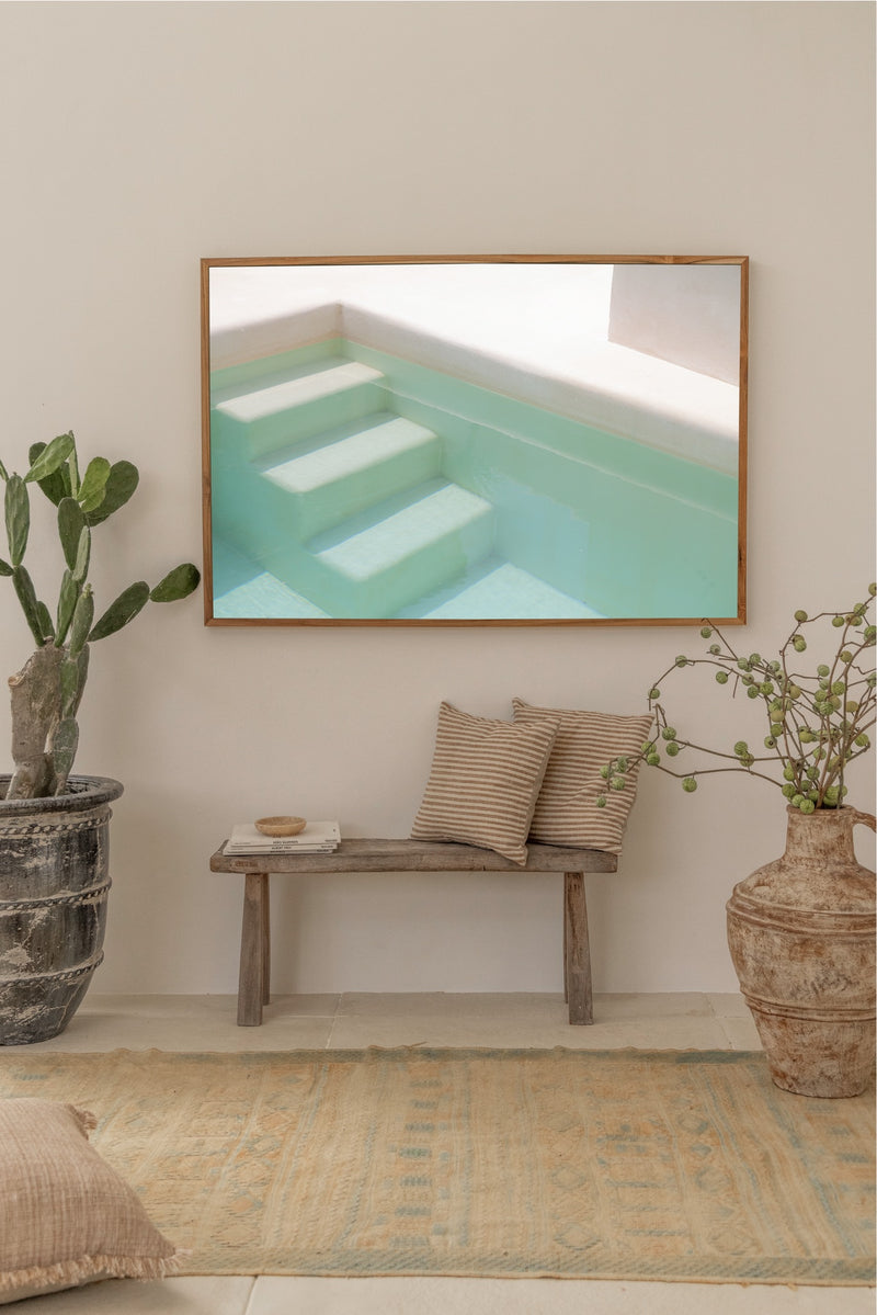 bali poster of a white minimalistic pool with stairs