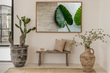 wall art with minimalistic tropical touch