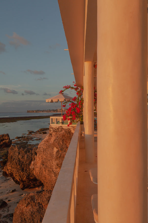 photograph by sheila man from the terrace of mandala villa bali, sunset light reflections and ocean view