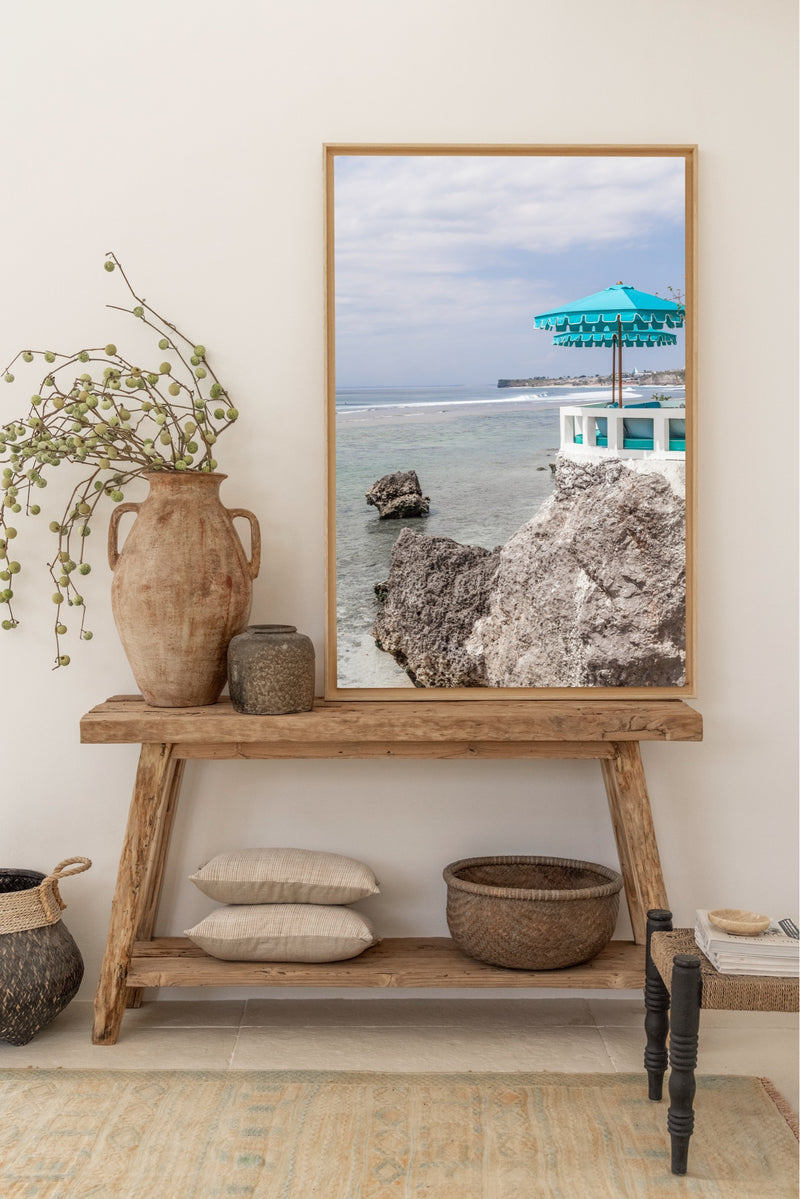wall art showing the bali cliffs and ocean